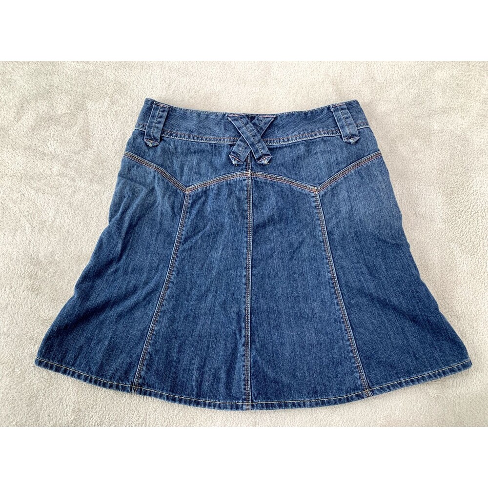 GAP Denim Skirt 4 Blue Flared 90s Retro Coquette Indie Sleaze Mini - Picture 2 of 11